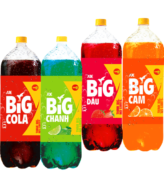 Nước giải khát (Cola/ Chanh / Cam / Dâu)Aje Big Cola 3.1 lít