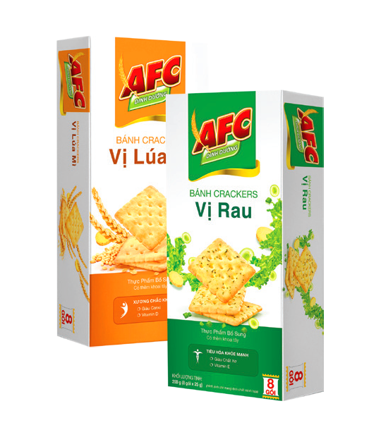 Bánh dinh dưỡng AFC rau cải/ lúa mì hộp 100gr